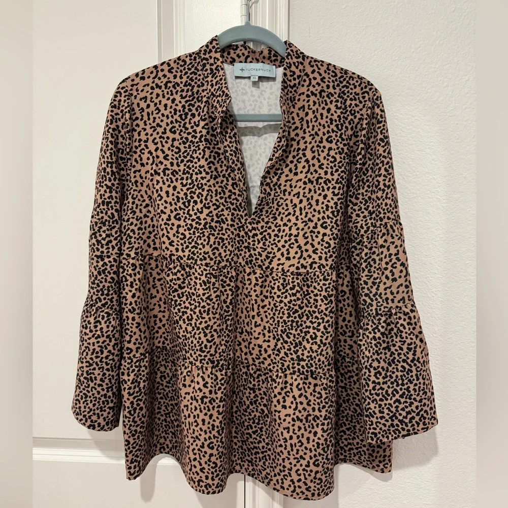 Tuckernuck Edith Tiered Long Sleeve Blouse XL - Picture 2 of 7